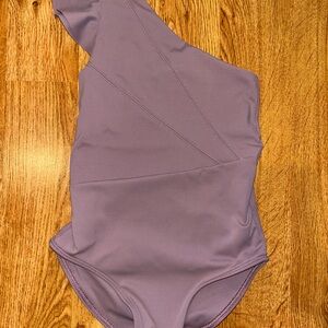 One-Shoulder Purple Tiger Friday Leotard Child Large